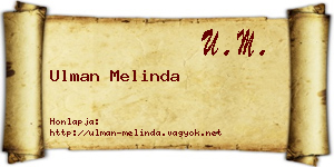 Ulman Melinda névjegykártya
